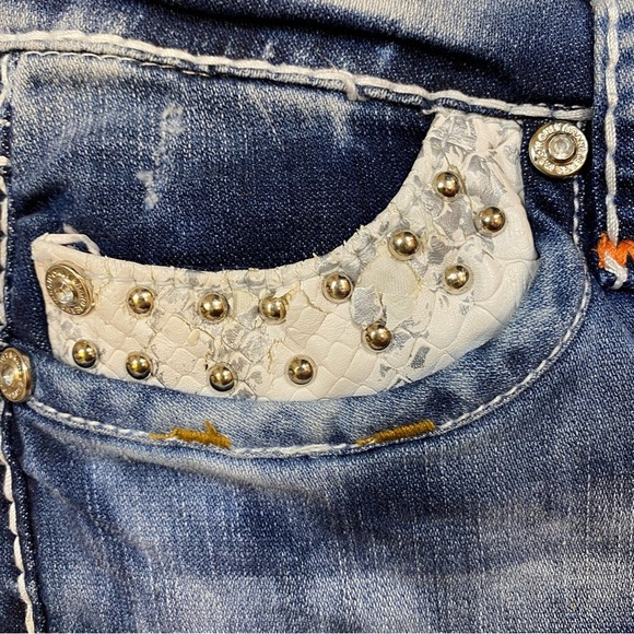 VO‎ Jeans Trendy Tie-Dye Style Blue Straight Legs Jeans Size 30 - Picture 10 of 16